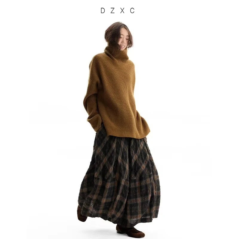Retro British-Style Skirt~ Wool Plaid Bud Skirt, Versatile Skirt for Autumn and Winter, 2026 Autumn and Winter New Style