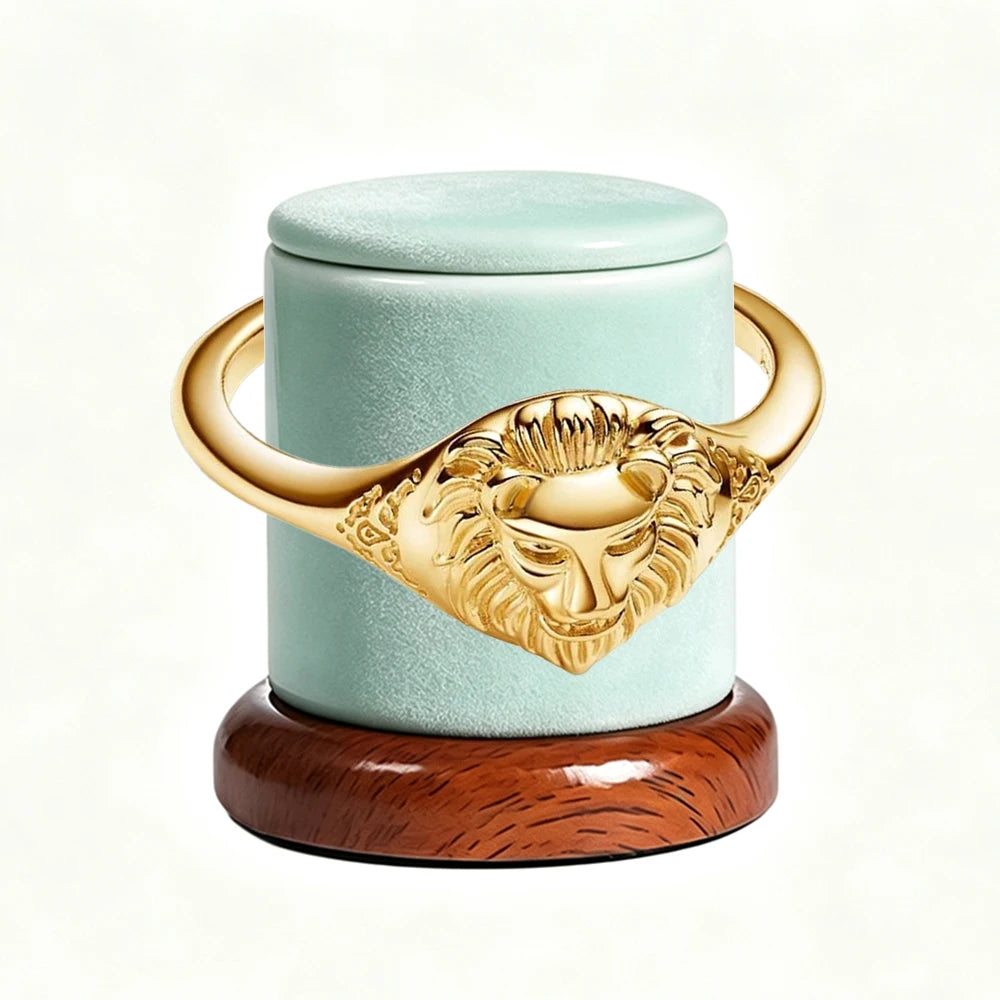 New 925 Silver Sparkling Double Heart Blue Pear Blossom Ice Pillar High Princess Crown Ring Fashion DIY Charm Jewelry