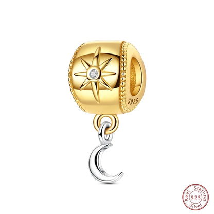 Hot Sales 925 Sterling Silver Golden Series Charms Leopard Little Bear Starfish Bow Bead Fit Original Bracelet DIY Women Jewelry