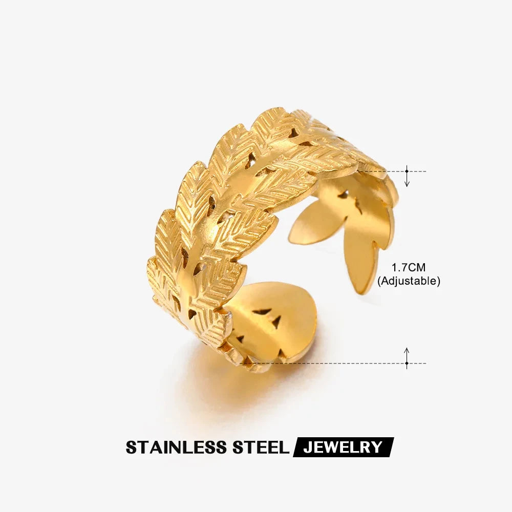 316L Stainless Steel Shell Rings for Women Adjustable Gold Color Little Star Open Rings Female Jewelry Weddings Gifts New Trendy