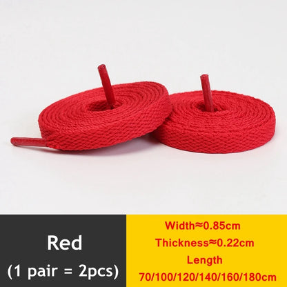 1 Pair / AF1 Shoelaces Flat Thicken Weave Craft Off Black White Shoe Laces High-top Sneaker Shoelace Accessories 25 Colors