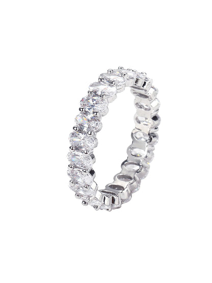 925 Sterling Silver Simplicity Classic Gorgeous Zircon Oval Ring For Women Engagement Wedding Luxury High Quality Fine Jewelry