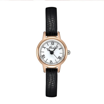 Women's Watch Retro Small Girl Student Watches Niche High End Leather Strap Waterproof Ladies Fashion Quartz Wristwatches Gift
