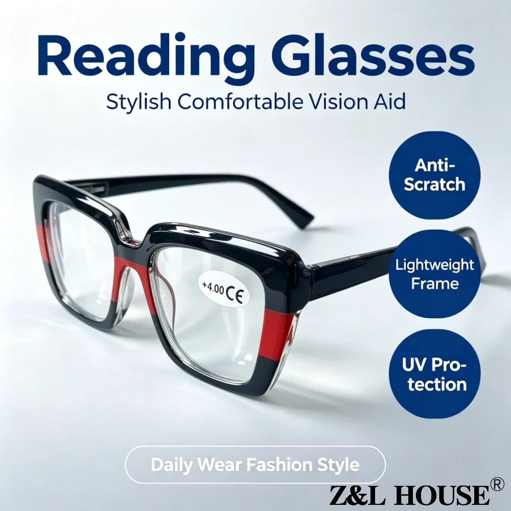 8 Pack Value Unisex Reading Glasses Random Mixed Colors Light Comfort Fashion Readers Eyeglasses Multi-Scenario Daily Use