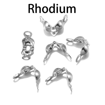 100/200pcs Connector Clasp Fitting 4*8mm Ball Chain Calotte End Crimps Beads Connector Components For DIY Jewelry Making