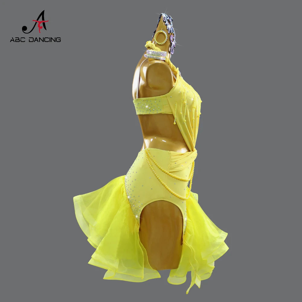 Latin Dance Dress Women's Party Costume 2026 Carnival Clothing Competition Ballroom Dancewear Line Suit Performance Stage Outfit