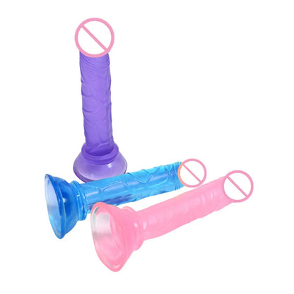 Female Artificial Dildo, Manual Suction Cup Dildo, Mini Small Size, Crystal Style, Female Masturbation Thrusting Device
