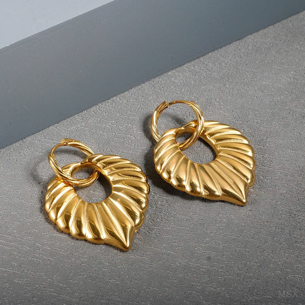 Stainless Steel Exaggerated Large Waterproof Hoop Earrings