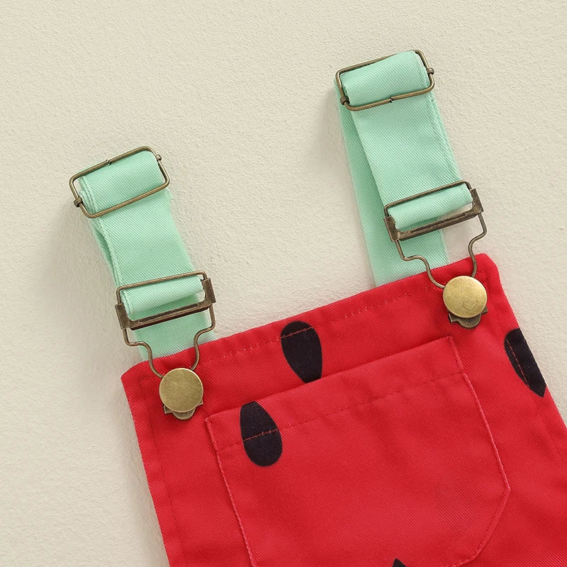 Citgeett Summer Kids Girl Watermelon Overalls Casual Shorts Jumpsuit Pockets Casual Clothes Suit