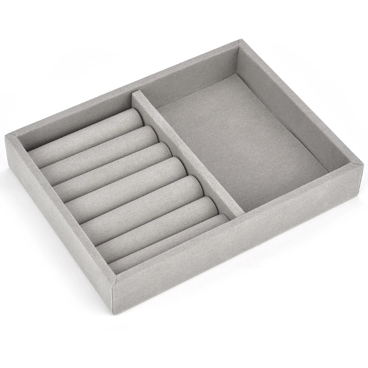 Soft Velvet Stackable Jewelry Tray Case Jewelry Display Storage Showcase Portable Ring Earring Necklace Organizer Jewelry Holder