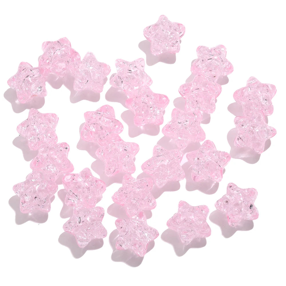 50pcs 11mm Clear Acrylic Burst Beads Candy Color Star Spacer Beads DIY Handmade Beaded For Jewelry Findings Bracelet Accessories