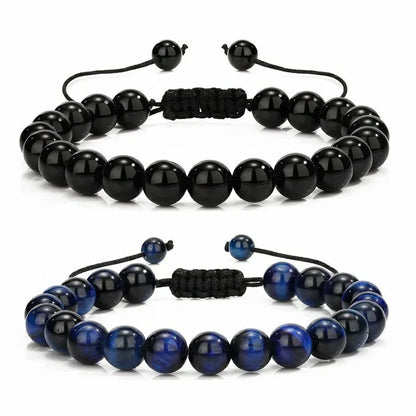 Multiple Style 8mm Natural Tiger Eyes Lava Rock Protection HANDMADE Bracelet Men's Gift