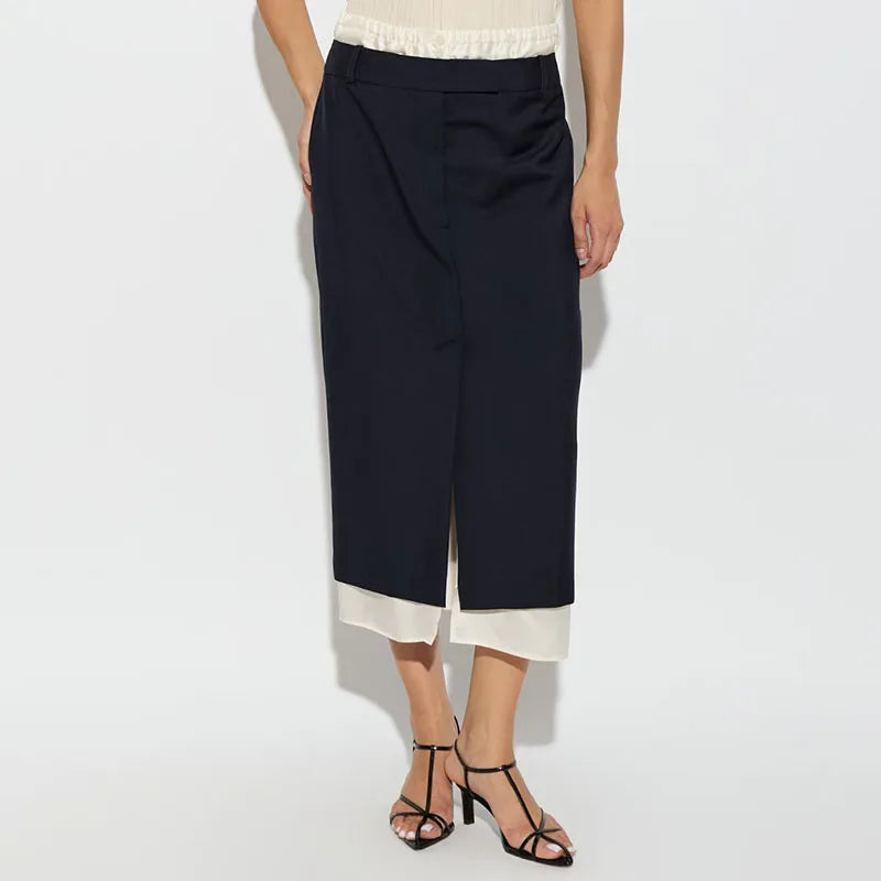 Women's Color-Blocked Straight Skirt, Stretch-Waist Skirt, Casual and Versatile Long Skirt, High-Quality Skirt, 2026, New y2k