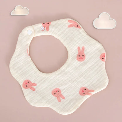 Baby Gauze Bibs Pure Cotton Class A Saliva Towel Milk Spilt Prevent Grass and Wood Dyed 360 Degrees Newborn Bib