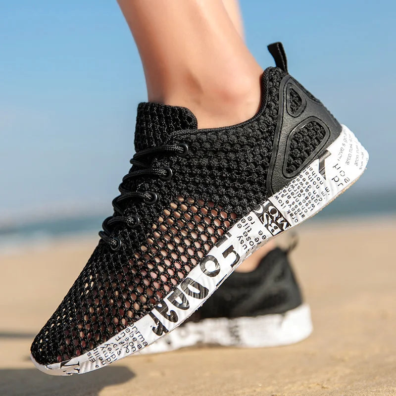 Men Aqua Shoes Summer Breathable Trekking Wading Beach Shoes Quick Drying Outdoor Fishing Wading Shoes Male Water Sneakers Light