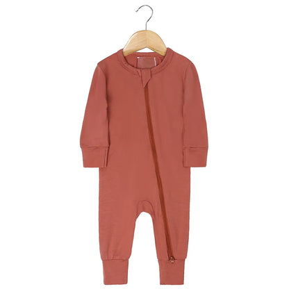 2026 Newborn Baby Bamboo Fiber Romper Solid Breathable Long Sleeve Clothes For 0-24M Boy Girl Jumpsuit Infant Loungewear Pyjamas