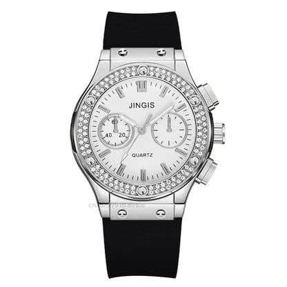 Fashion 2025 Rubber Women Watches Luxurious Brand Casual Diamond Female Quartz Wristwatches Simple Sport Clock Relogio Feminino