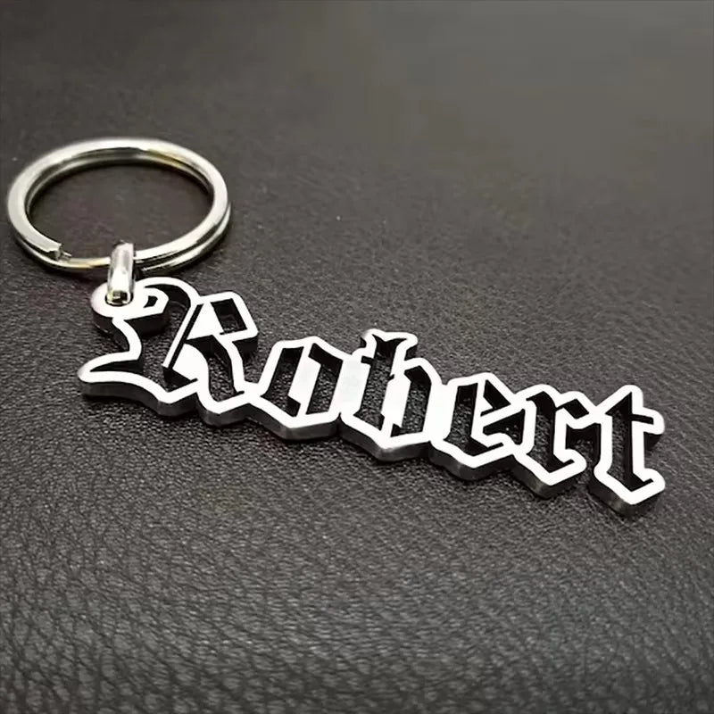 Personalized Name Metal Keychain Annual New Wholesale Customization/Letter Stainless Steel Keychain Commemorative Gift