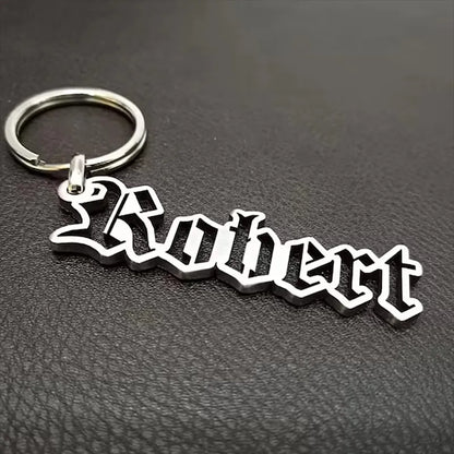 Personalized Name Metal Keychain Annual New Wholesale Customization/Letter Stainless Steel Keychain Commemorative Gift