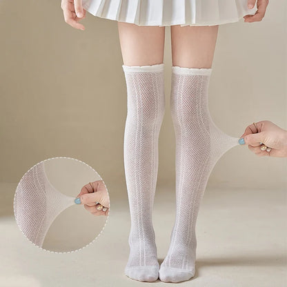 Children's Girl High Long Socks  Princess Mesh School Spring Summer Kids Stockings