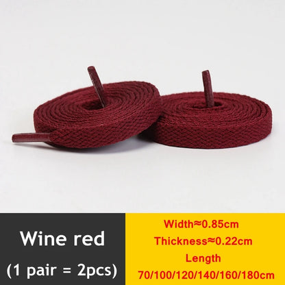 1 Pair / AF1 Shoelaces Flat Thicken Weave Craft Off Black White Shoe Laces High-top Sneaker Shoelace Accessories 25 Colors