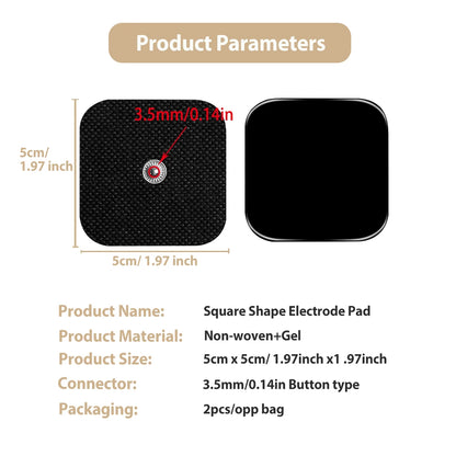 5*5cm Electrode Pads White Black Tens Machine Reusable EMS Acupuncture Body Muscle Massager Sticker Accessories Adhesive Patch
