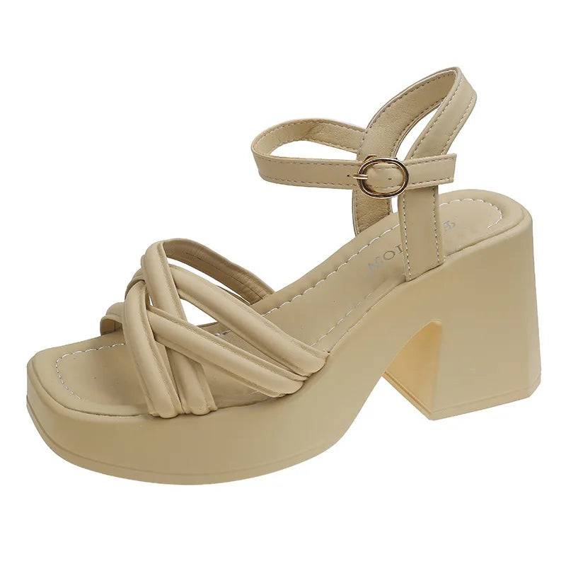 2025 New Summer Casual Waterproof Women's Sandals Fashionable Increased Heel Platform Wedges Stylish Roman Loafers for Women