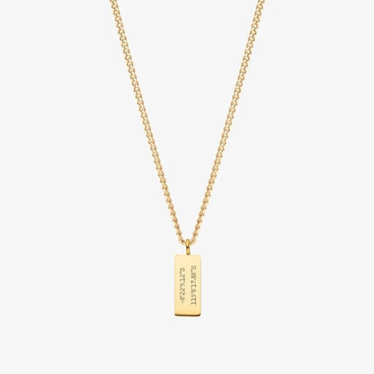 Custom Minimal Bar Name Necklace Engraved Text Pendant Couples Jewelry Gift Personalized Stainless Steel Jewelry For Women Men