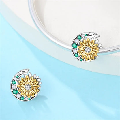 Spring Day 925 Sterling Silver Sunflower Azalea Peony Butterfly Flower Charms Beads Fit 3mm Bracelets DIY Fine Jewelry Making