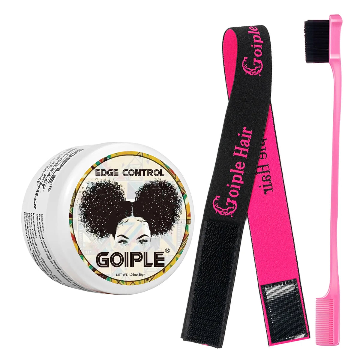30g Edge Control Gel Women and Kid Hair Finishing Styling Wax Cream Hairline Finishing Artifact with Edge Brush & Hair Band Kit