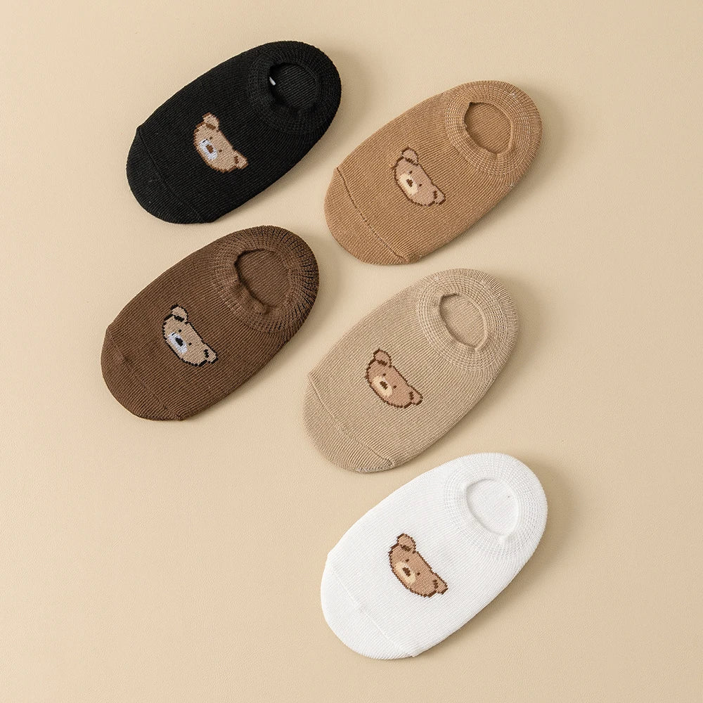 5/10Pairs Baby Non-Slip Socks for 0-5Y Toddler Socks Cute Anti-Skid Silicone Dot Sole for Boys and Girls
