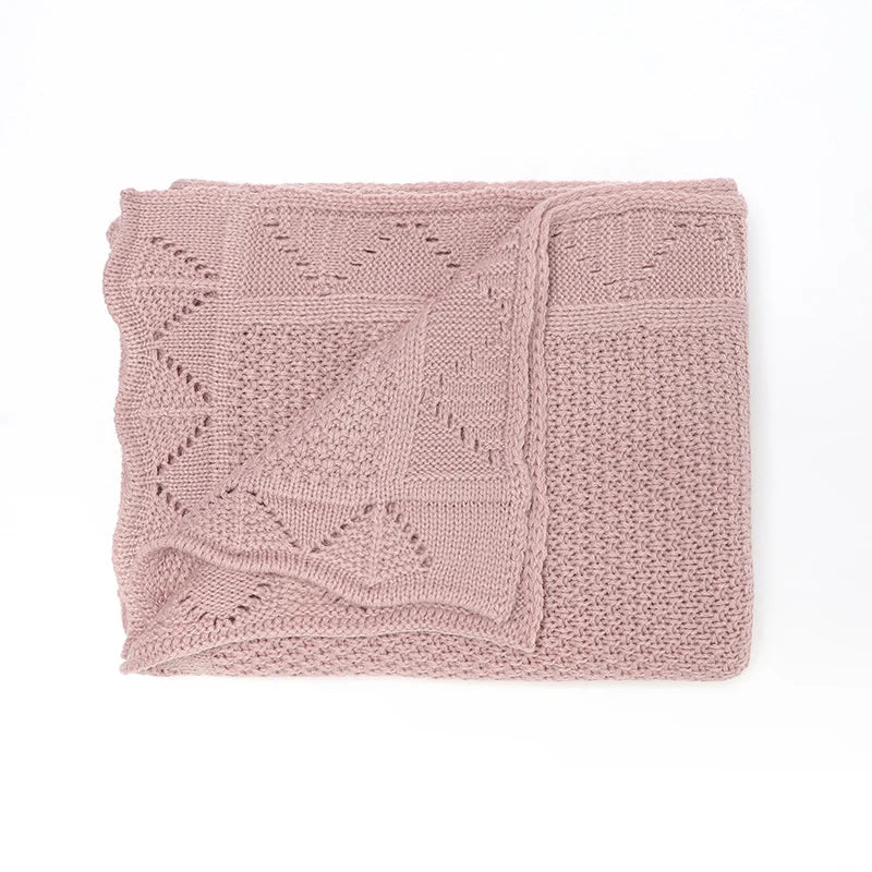 Super Soft Baby Blankets Swaddle Wrap 100*80cm Knit Pure Color Newborn Sleeping Covers for Stroller Bassinet Comfort All Seasons