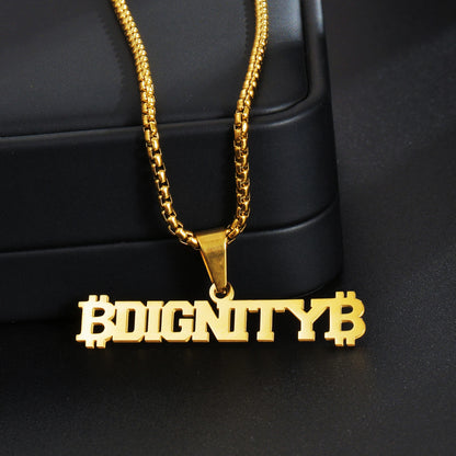 Atoztide Personalized Custom Names Pendant Necklace Stainless Steel Crown Cuban Thick Chain for Men Women Birthday Jewelry Gift
