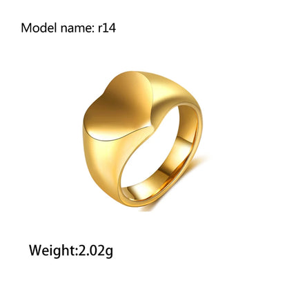 2026 Simple Stainless Steel Rings For Women Gold Color Smooth Geometric Open Rings Arc Rings Diamonds Jewellery Ring Gift