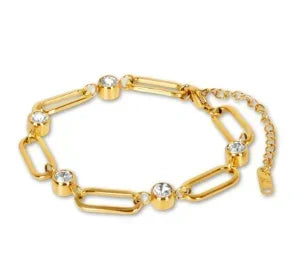 Stainless Steel Heart-shaped Ladies Elegant Bracelet  For Women Crystal Bangle