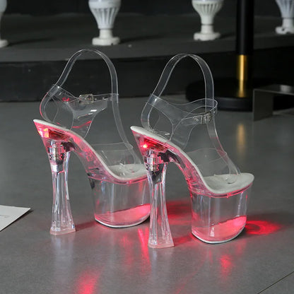 Women's Clear Platform Heels in Colour Options