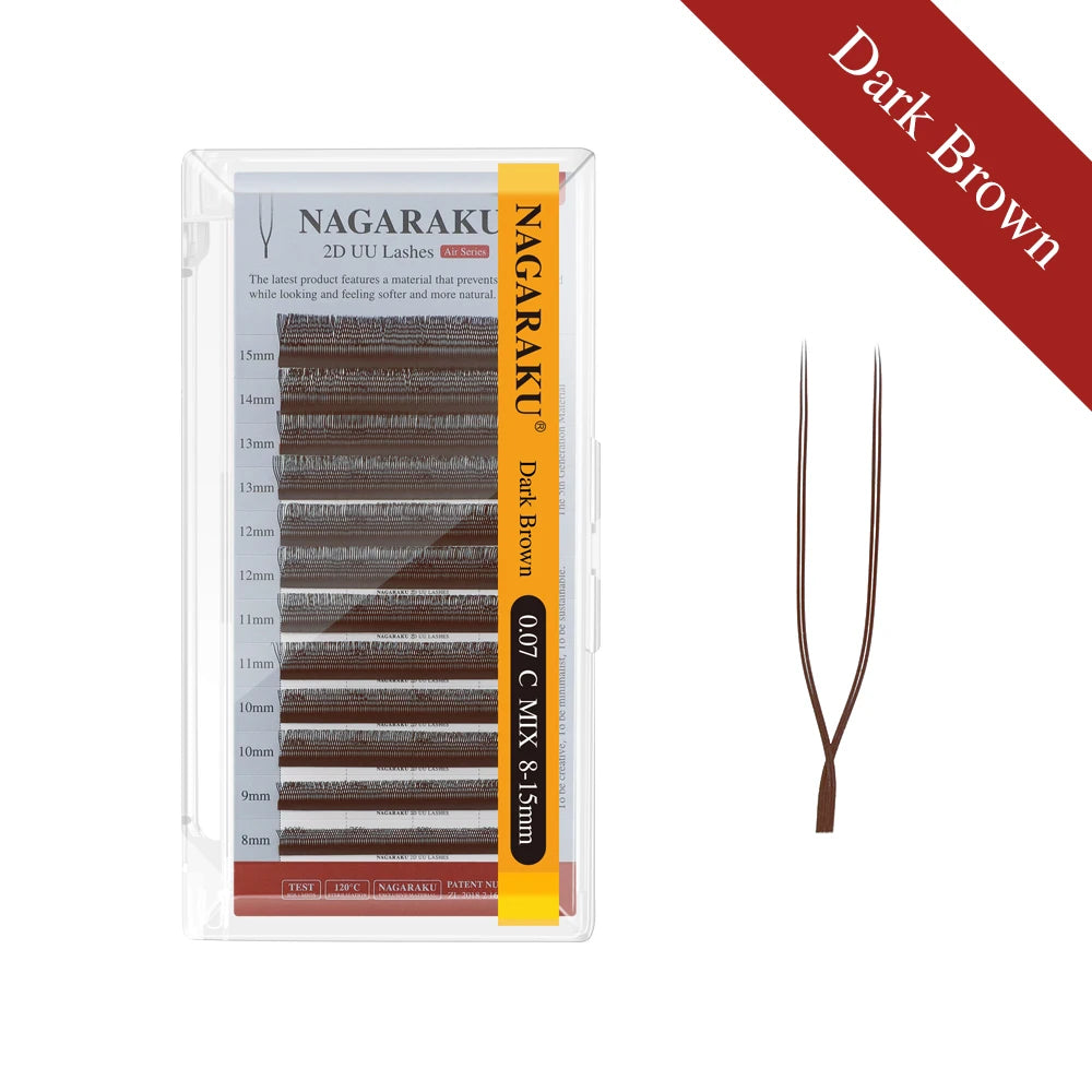 NAGARAKU 2D 3D UU Lashes U Shape Eyelash Premium Soft YY Eyelashes Extension Makeup Mesh Net Cross Volume Eyelash