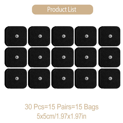5*5cm Electrode Pads White Black Tens Machine Reusable EMS Acupuncture Body Muscle Massager Sticker Accessories Adhesive Patch
