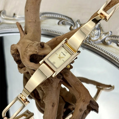 New Rectangle Half-Bangle Ladies Bracelet Watch Smooth Surface Elegant Simplicity Fashionable Wristwatch Trendsetter