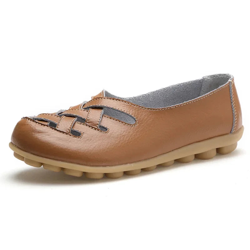 Women Shoes Summer Slip On Leather Casual Shoes Woman 2026 Loafers Women's Ballet Flats Women Moccasins Flat Shoes Female