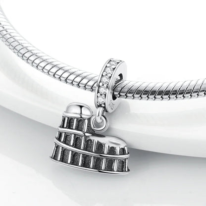 925 Sterling Silver Famous Buildings Charms Bead Milan Cathedral Colosseum Eiffel Tower Dangle Fit Original Bracelet DIY Jewelry