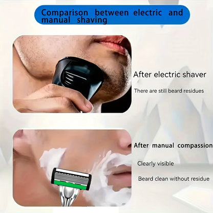 6-Layer Safety Razor Stainless Steel Progressive Blade Easy to Shave Men's Shaving and Women's Hair Removal Shaving Tools