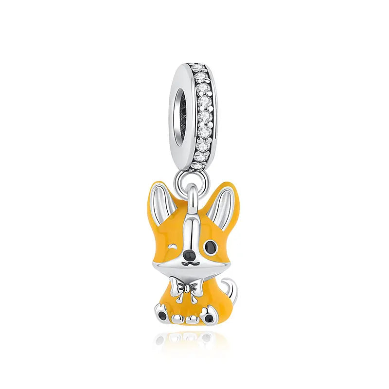 Original 925 Sterling Silver Charms Love Pets Dog Cat Paw Print Pendant Beads Fit Brand Bracelets Necklaces Women DIY Jewelry