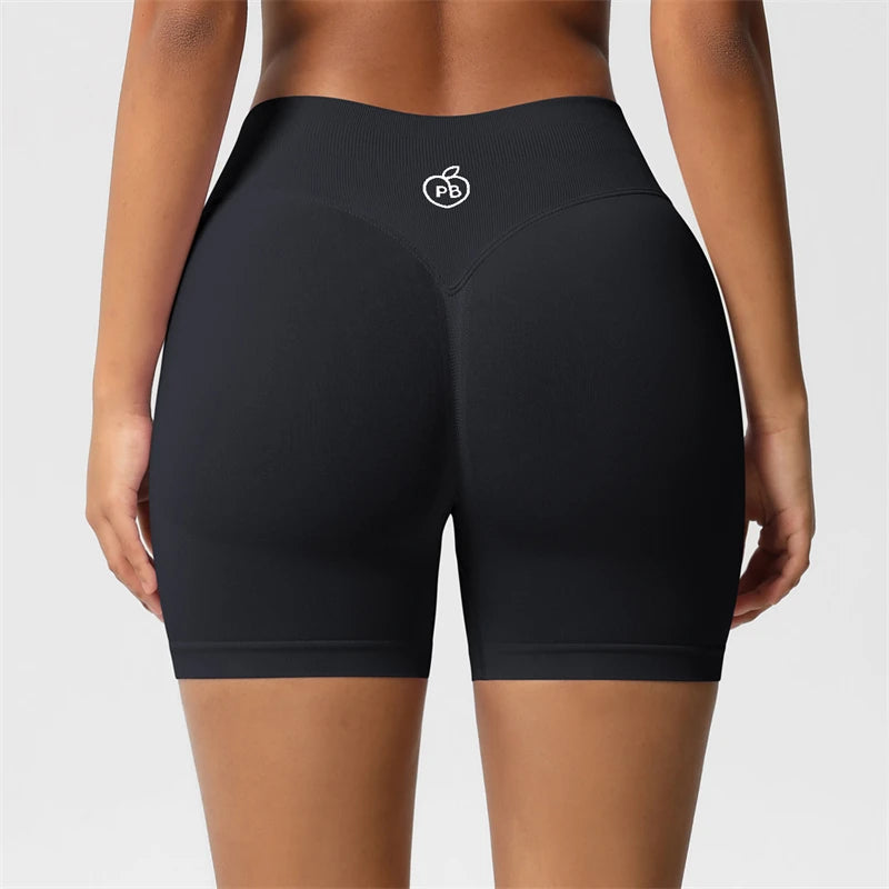 Women Bum Three Waist Sections Sports Shaping Shorts Seamless Sports Shorts For Women Cycling Jogging Fitness High Waist Push Up