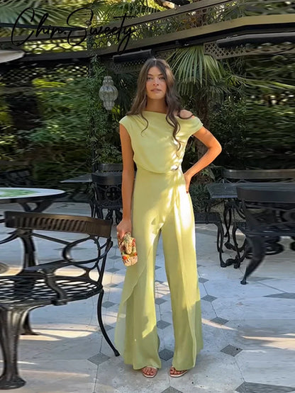 Solid Asymmetrical Women's Jumpsuit Off Shoulder Sleeveless Irregular Lady Jumpsuits 2026 Summer Fashion Female Street wear New