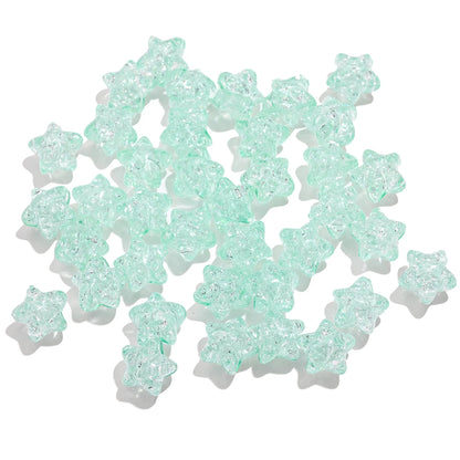 50pcs 11mm Clear Acrylic Burst Beads Candy Color Star Spacer Beads DIY Handmade Beaded For Jewelry Findings Bracelet Accessories