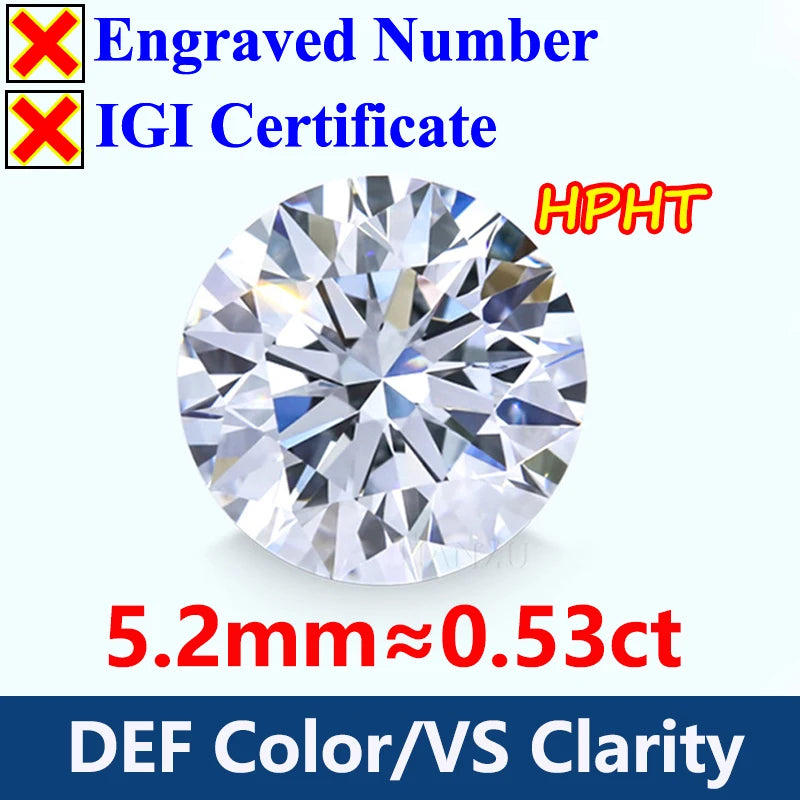 GH Color Oval HPHT Lab Grown Diamond No IGI Certificate 3EX DEF Color VS Clarity Pear CVD Lab Grown Diamond Gems