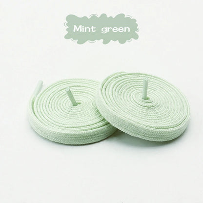 1Pair/3Pair Classic Solid-Color Flat Laces Premium Cotton Casual Shoelaces Sneaker 0.8cm Width Shoelace Length 100/120/140/160cm