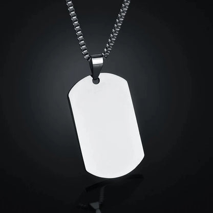Stainless Steel Jewelry Mens Custom Engraved Name Photo Animal Necklace for Women Personalized Square Pendant Family Party Gift