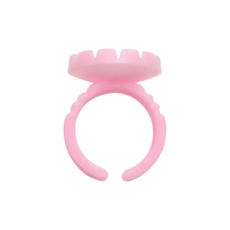 Wholesale100Pcs  Tools Lash Disposable Container Tattoo Pigment Eyelash Extension Cup Rings Holder Eyelash Glue Fan Supplies